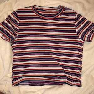 Multicolor striped crop top